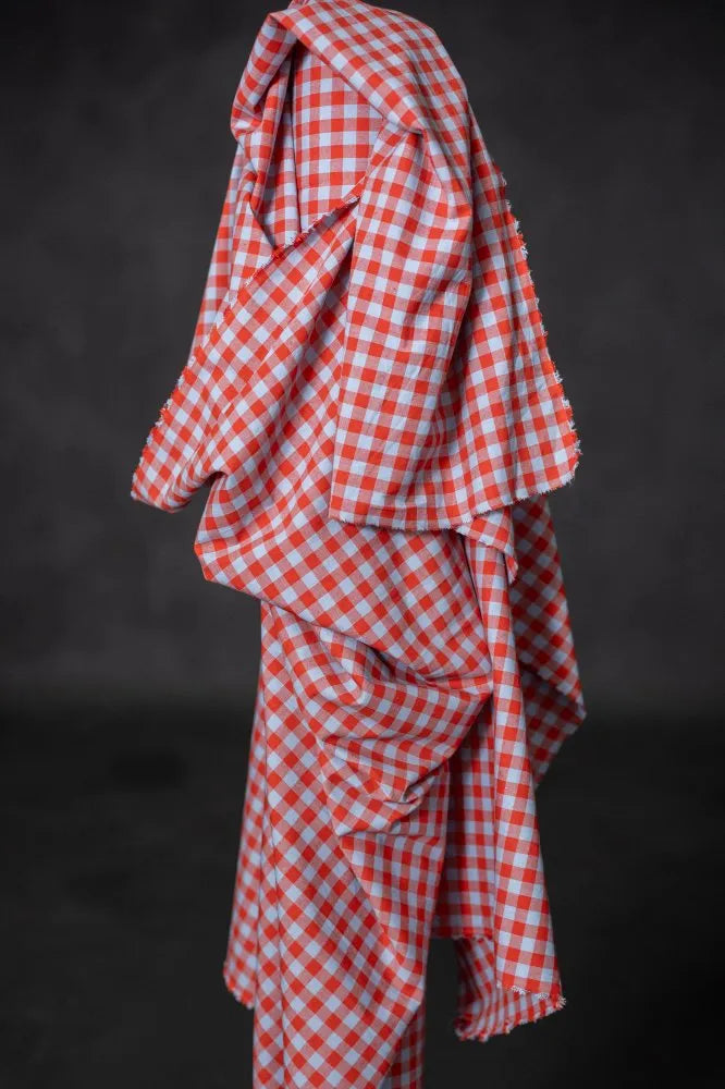 Hot Candy Organic Cotton/Linen Gingham - NZ$12.50 per 1/4m