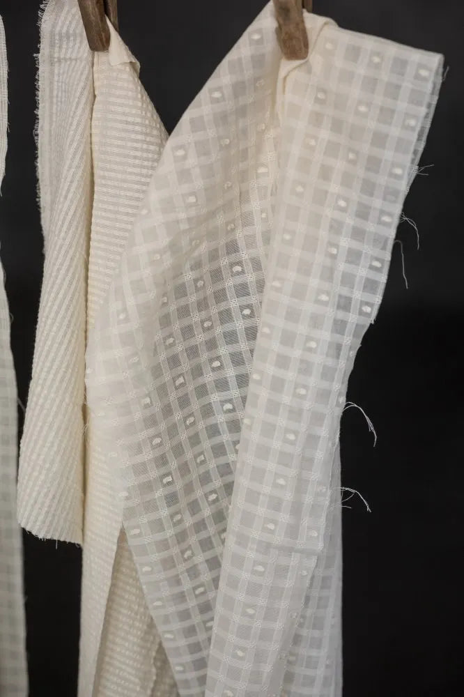 Mini Stripe Sheer Natural Indian Cotton