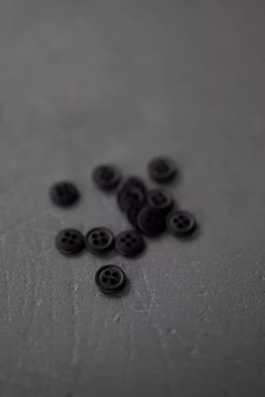 Cotton Button Black 15mm