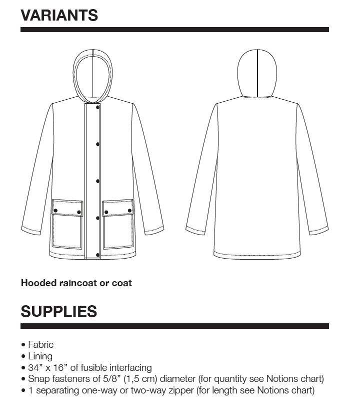 I AM JACQUES Mini – Children’s raincoat pattern