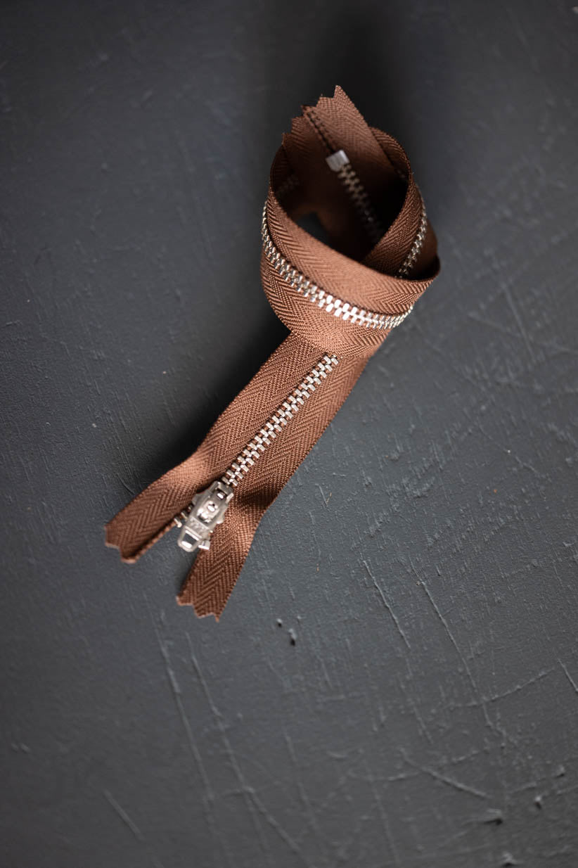 YKK Metal Zip 30cm/12" closed end. Tan NZD$7.00 each