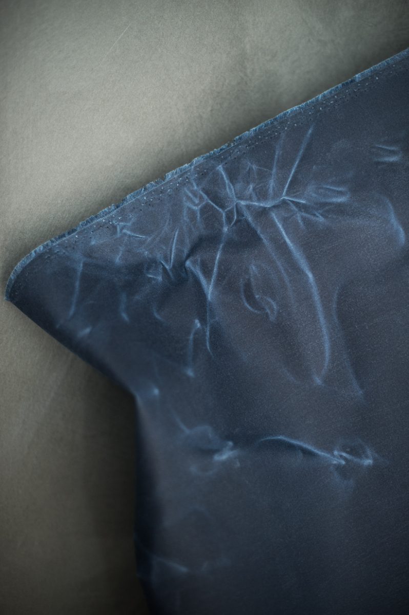 Oilskin - Navy. 1/4 Metre. NZ$18.50