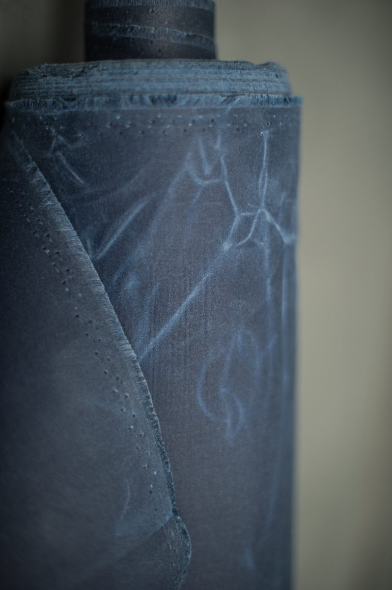 Oilskin - Navy. 1/4 Metre. NZ$18.50