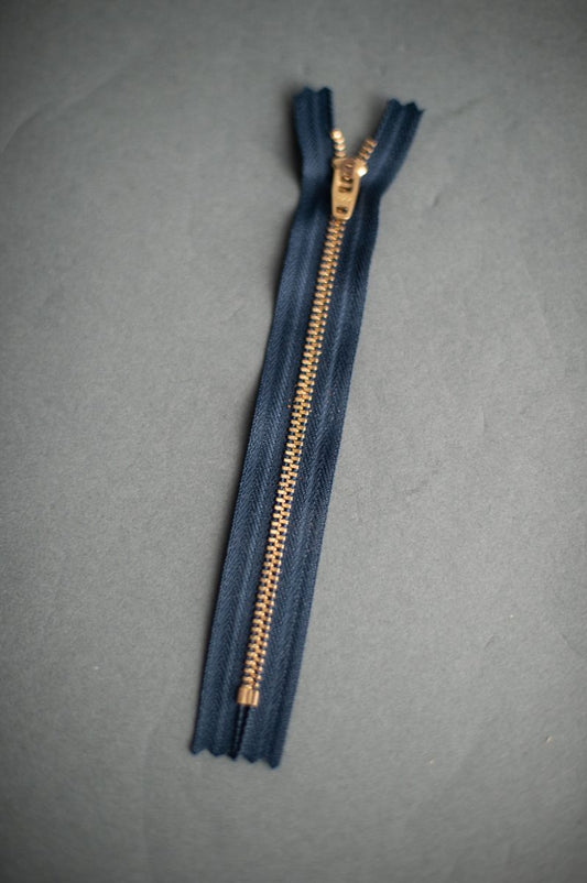 YKK Black Metal Brass Zip 16cm  - $4.95 NZD