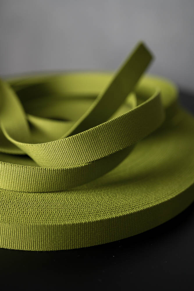 Lime Webbing. NZD $6.50 per mtr
