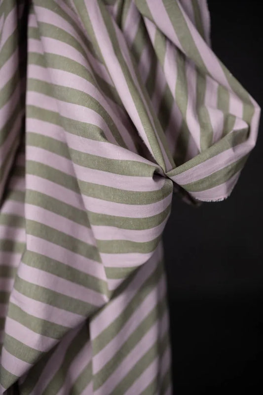 Cecily Organic Cotton/Linen Stripe - NZ$12.50 per 1/4m