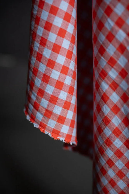 Hot Candy Organic Cotton/Linen Gingham - NZ$12.50 per 1/4m