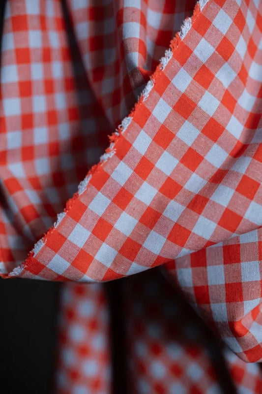 Hot Candy Organic Cotton/Linen Gingham - NZ$12.50 per 1/4m