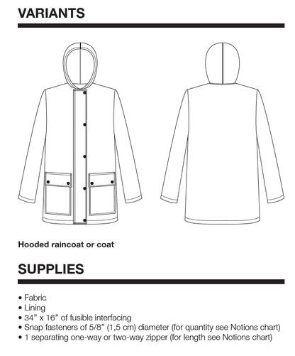 I AM JACQUES Mini – Children’s raincoat pattern