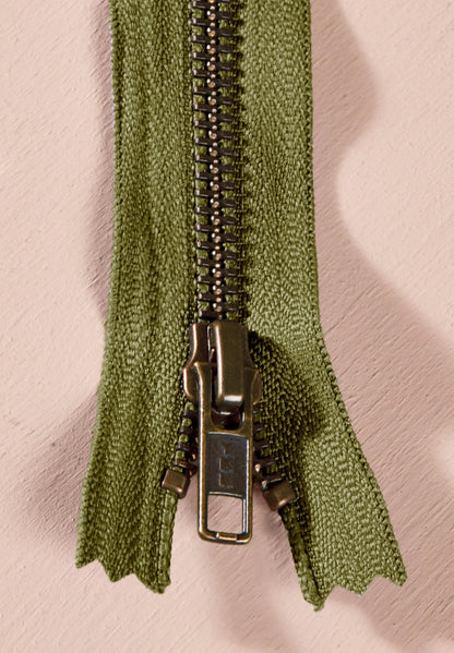 Zipper - Brass Single Slider 30cm