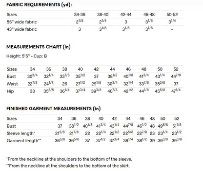 CASSIOPEE – Dress pattern
