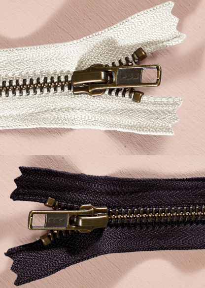 Zipper - Brass Single Slider 15cm