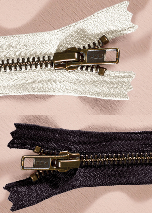 Zipper - Brass Single Slider 15cm