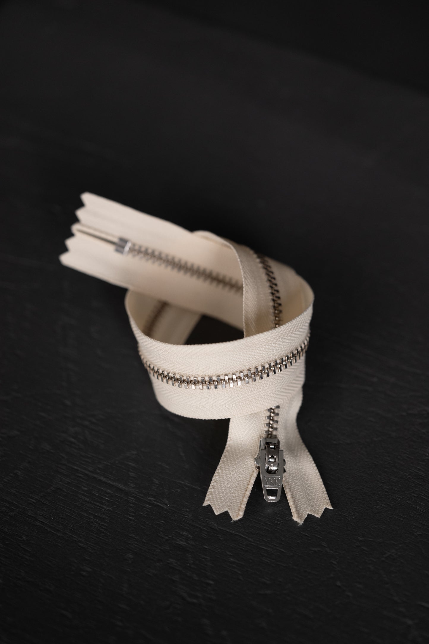 YKK Metal Zip 30cm/12" closed end. Ecru NZD$7.50 each