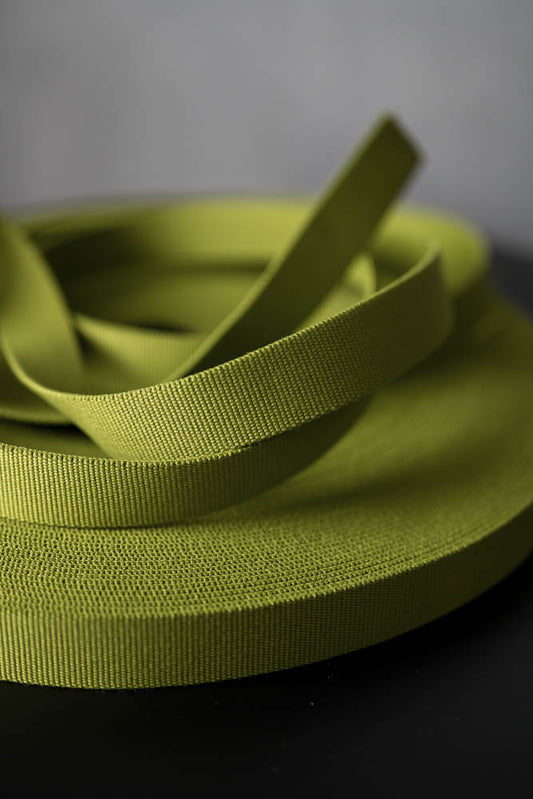 Lime Webbing. NZD $6.50 per mtr