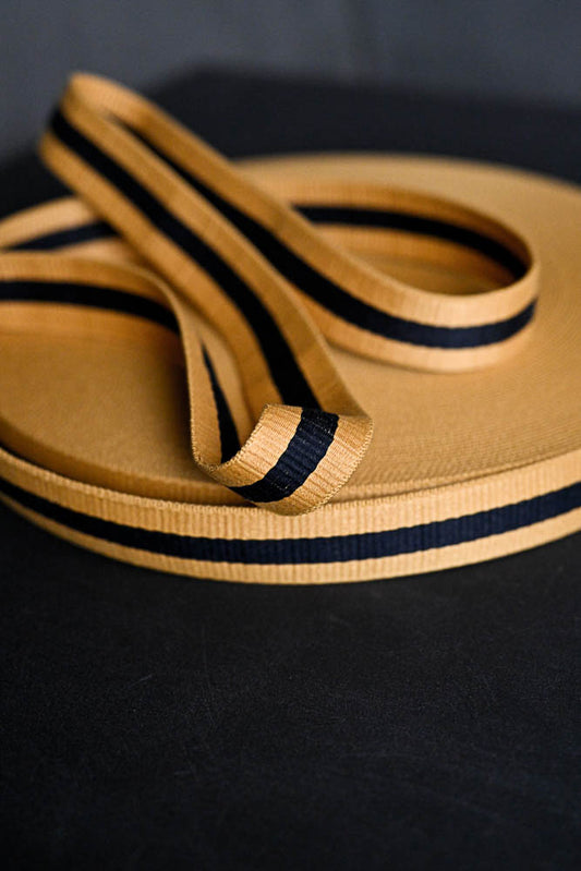 Claremont Yellow Black Webbing  NZD $8.40 per mtr