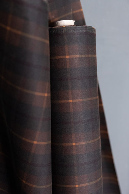 Hunter Brown Tartan Oilskin. 1/4 Metre. NZ$17.25